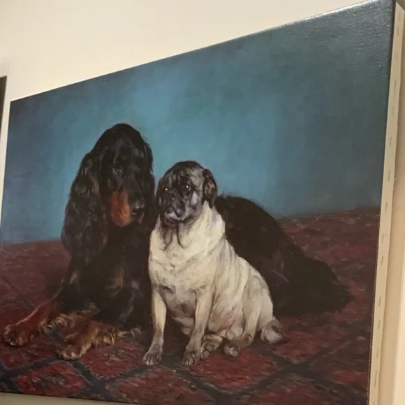 A Gordon Setter and Pug on Canvas - Picture 10 of 16